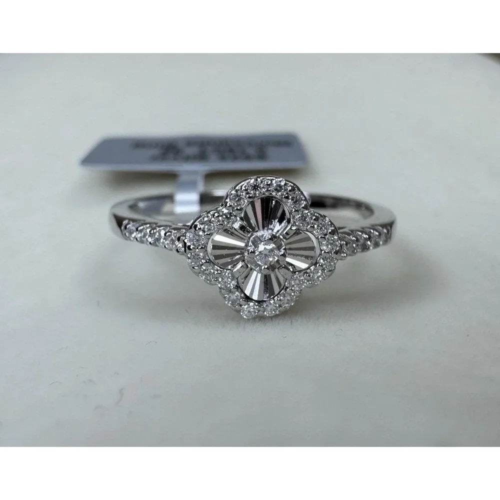 New Moissanite Engagement Ring 0.18CT GRA Certified 925 Sterling Silver Sz 9